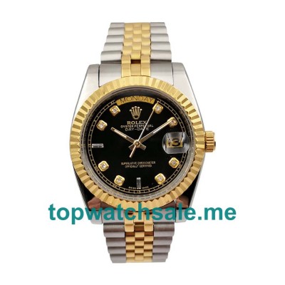 UK Black Dials Gold And Steel Rolex Day-Date 118238 Replica Watches