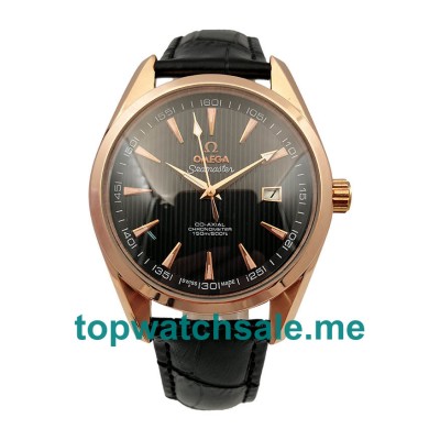 UK Black Dials Rose Gold Omega Seamaster Aqua Terra 231.53.42.21.06.002 Replica Watches