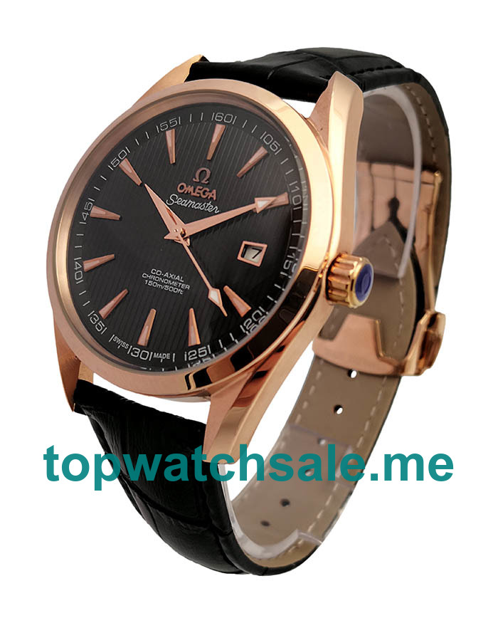 UK Black Dials Rose Gold Omega Seamaster Aqua Terra 231.53.42.21.06.002 Replica Watches