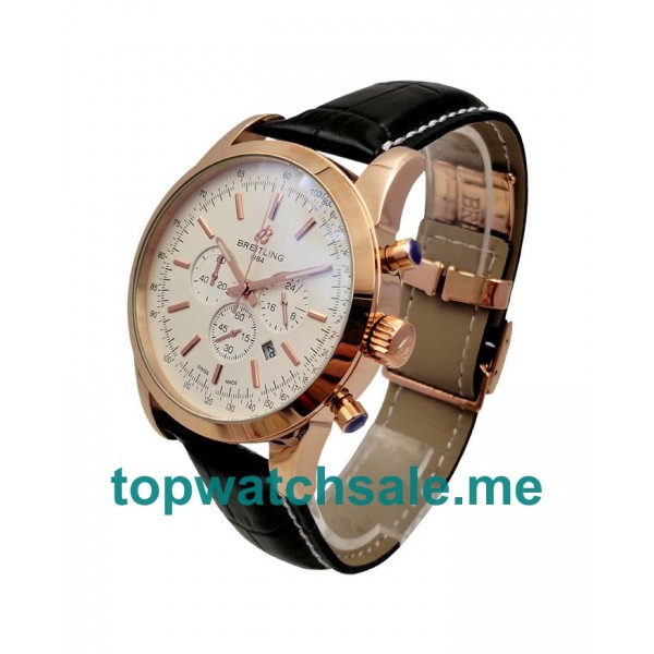 UK White Dials Rose Gold Breitling Transocean RB015212 Replica Watches