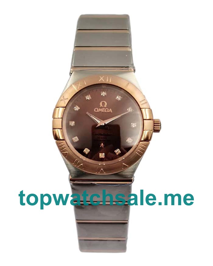 UK Brown Dials Steel And Rose Gold Omega Constellation 131.20.28.60.63.001 Replica Watches