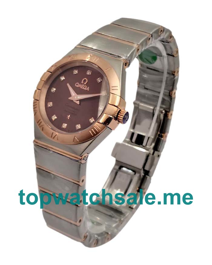 UK Brown Dials Steel And Rose Gold Omega Constellation 131.20.28.60.63.001 Replica Watches