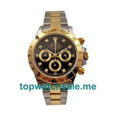 UK Black Dials Steel And Gold Rolex Daytona 116523 Replica Watches