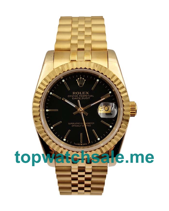 UK Black Dials Gold Rolex Datejust 116238 Replica Watches