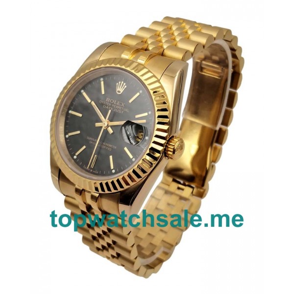 UK Black Dials Gold Rolex Datejust 116238 Replica Watches