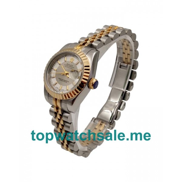 UK White Dials Steel And Gold Rolex Lady-Datejust 179173 Replica Watches