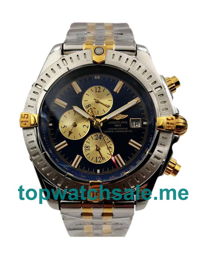 UK Blue Dials Steel And Gold Breitling Chronomat Evolution B13356 Replica Watches