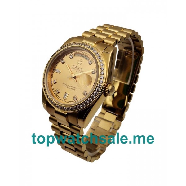 UK Champagne Dials Gold Rolex Day-Date 128348 Replica Watches