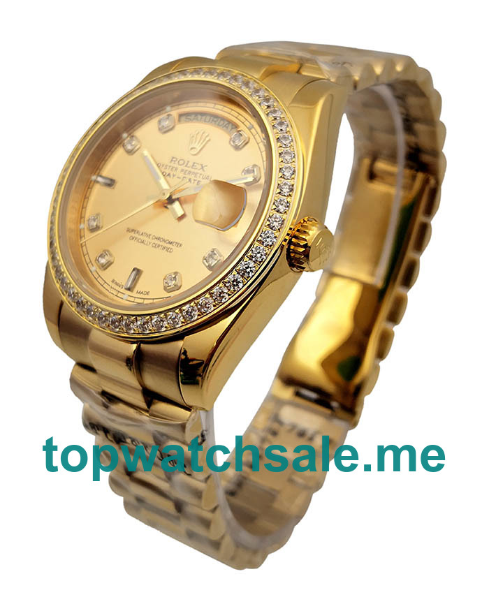 UK Champagne Dials Gold Rolex Day-Date 18038 Replica Watches