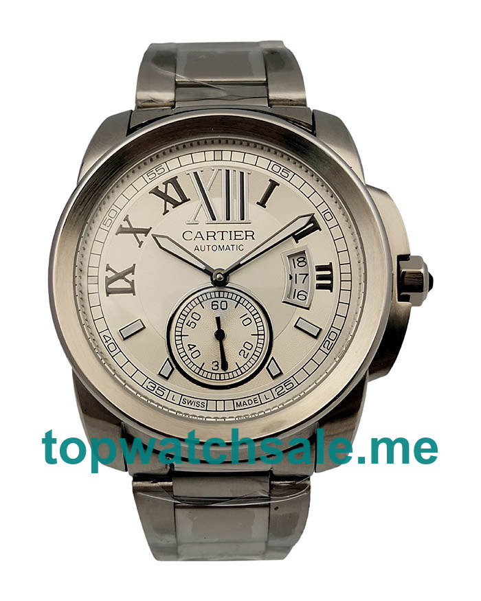 UK Silver Dials Steel Calibre De Cartier W7100015 Replica Watches