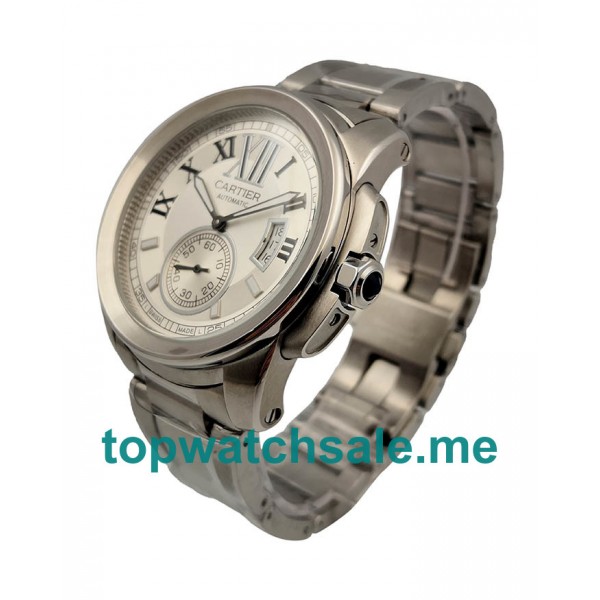 UK Silver Dials Steel Calibre De Cartier W7100015 Replica Watches