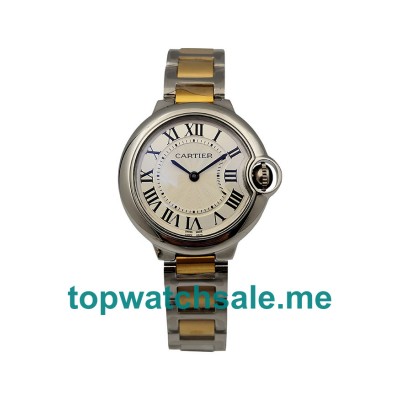 UK Silver Dials Steel And Gold Cartier Ballon Bleu W2BB0002 Replica Watches