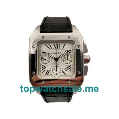 UK Silver Dials Steel Cartier Santos 100 W20090X8 Replica Watches