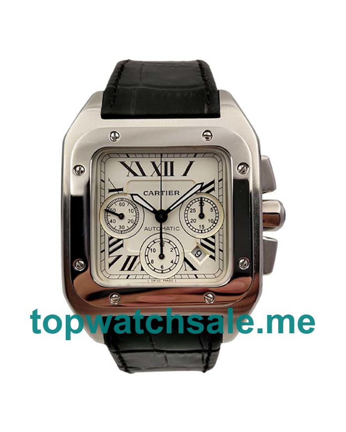 UK Silver Dials Steel Cartier Santos 100 W20090X8 Replica Watches