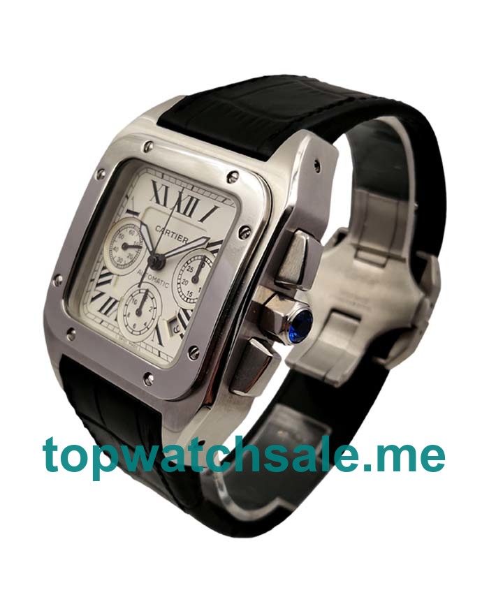 UK Silver Dials Steel Cartier Santos 100 W20090X8 Replica Watches