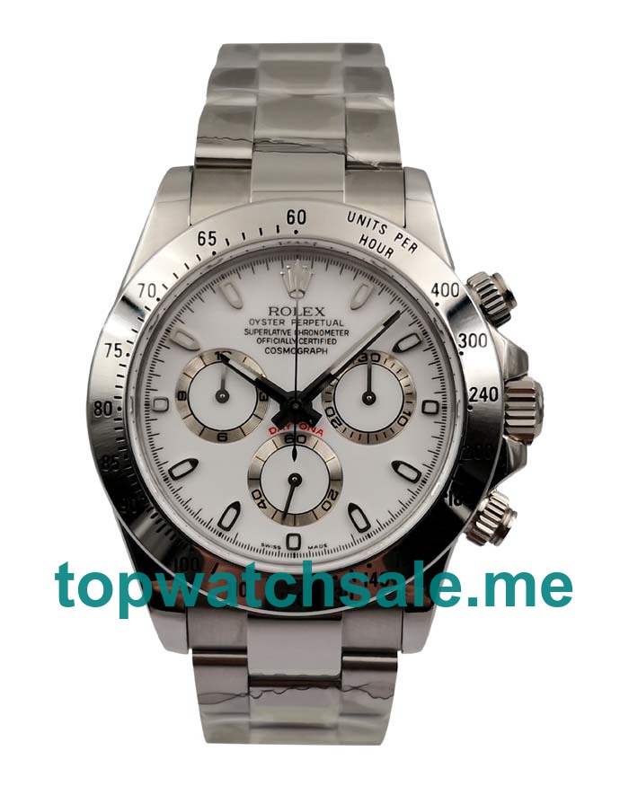 UK White Dials Steel Rolex Daytona 116520 Replica Watches