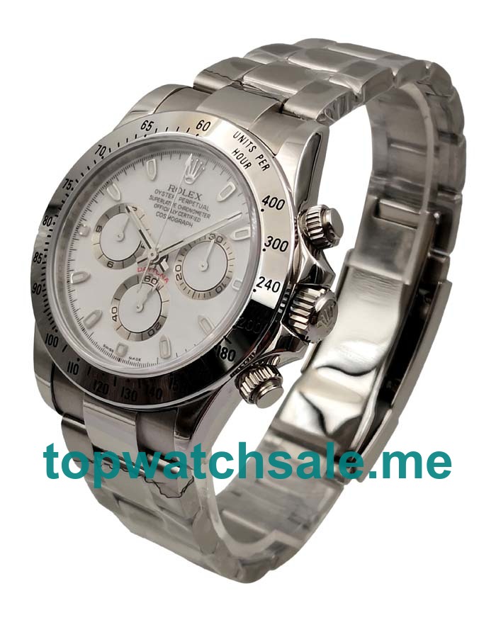 UK White Dials Steel Rolex Daytona 116520 Replica Watches