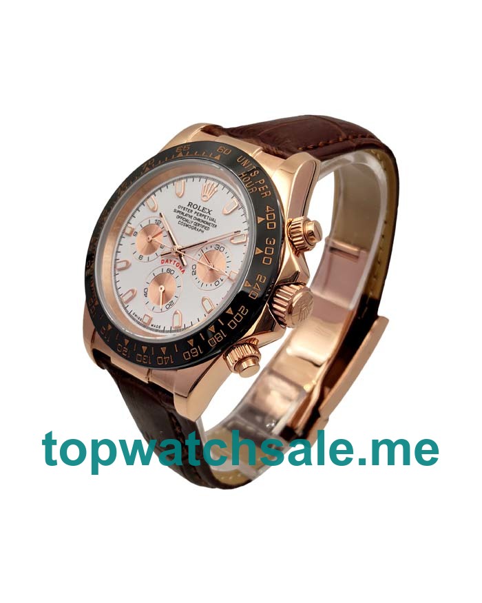 UK White Dials Rose Gold Rolex Daytona 116515 LN Replica Watches