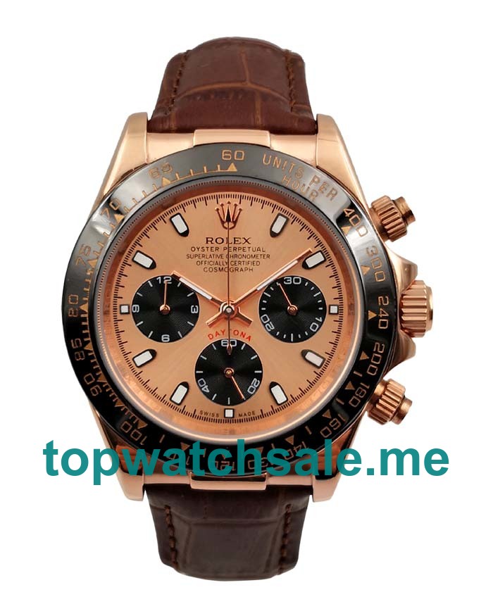 UK Pink Dials Rose Gold Rolex Daytona 116515 LN Replica Watches