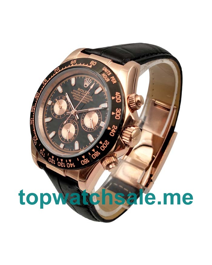 UK Black Dials Rose Gold Rolex Daytona 116515 LN Replica Watches