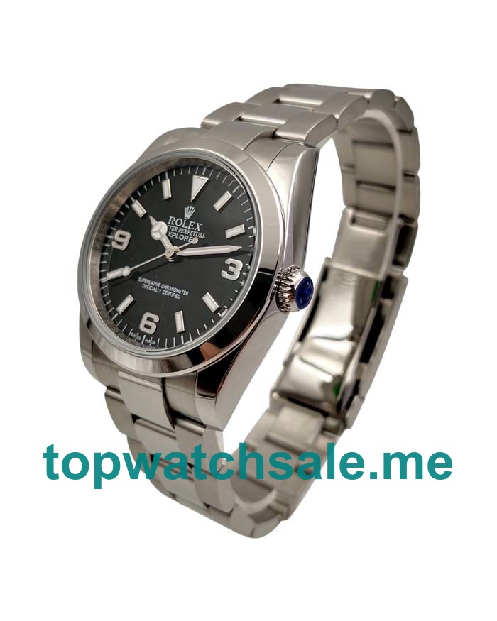 UK Black Dials Steel Rolex Explorer 114270 Replica Watches