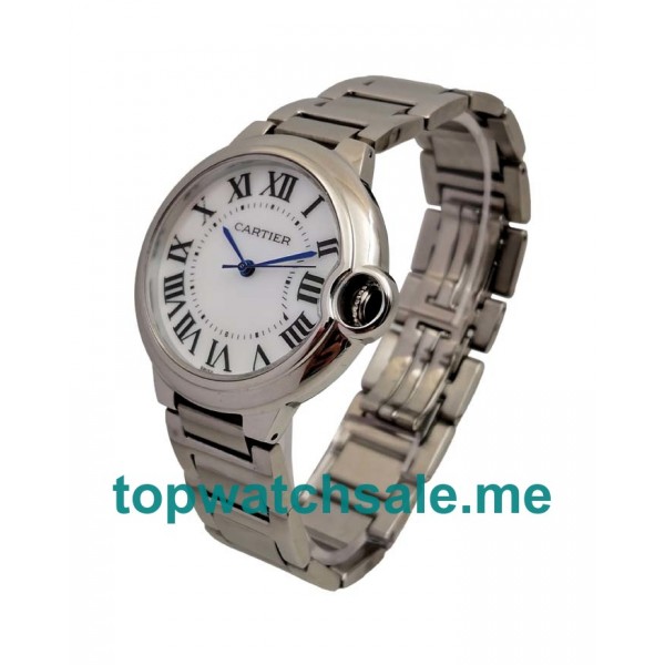 UK Steel Replica Cartier Ballon Bleu W6920046 White Dials Watches