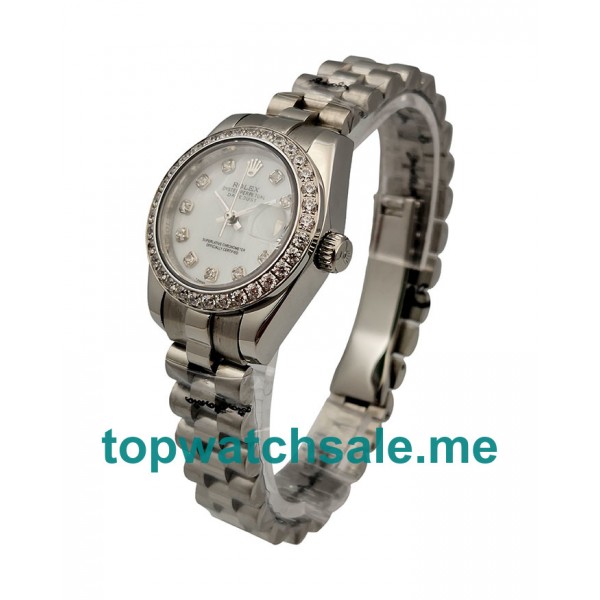 UK White Dials Steel Rolex Lady-Datejust 179174 Replica Watches