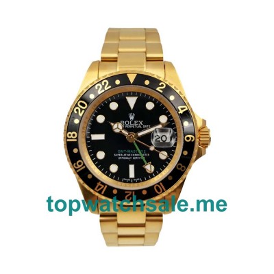 UK Black Dials Gold Rolex GMT-Master II 16718 LN Replica Watches