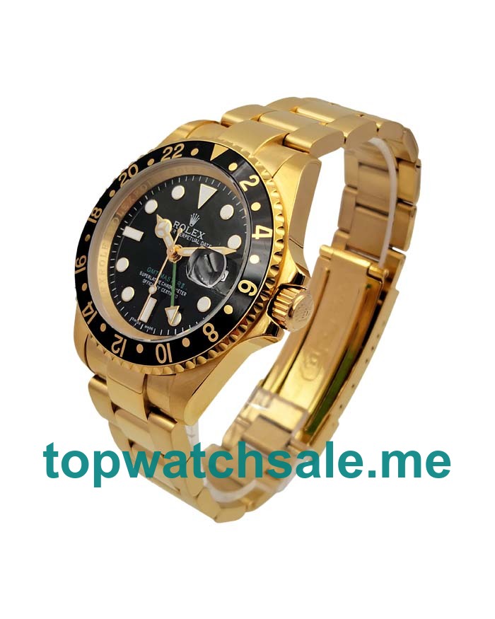 UK Black Dials Gold Rolex GMT-Master II 16718 LN Replica Watches