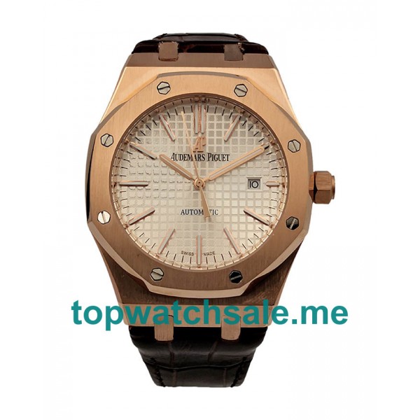 UK Silvery White Dials Rose Gold Audemars Piguet Royal Oak 15400OR.OO.D088CR.01 Replica Watches