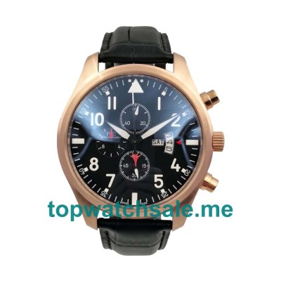 UK Black Dials Rose Gold IWC Pilots IW377701 Replica Watches