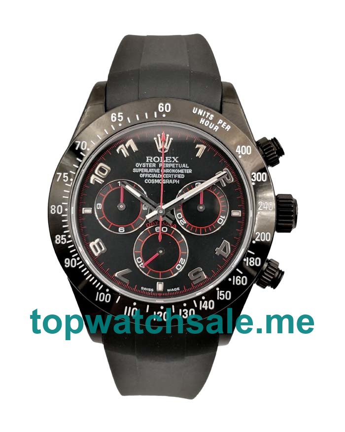 UK Black Dials Black Steel Rolex Daytona 116509 Replica Watches