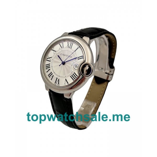 UK Silver Dials Steel Cartier Ballon Bleu W69017Z4 Replica Watches