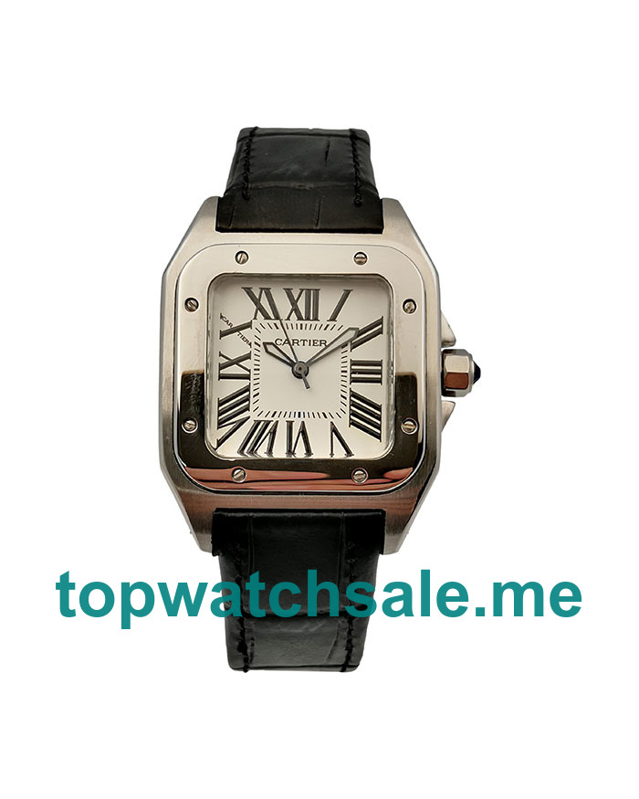 UK Silver Dials Steel Cartier Santos 100 W20106X8 Replica Watches