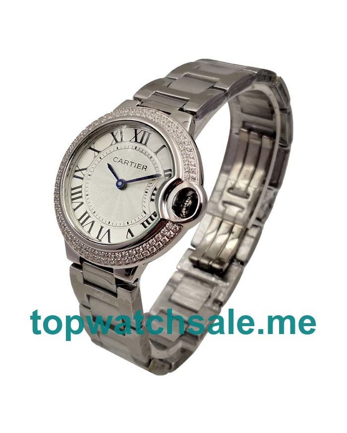 Stainless Steel Ballon Bleu De Cartier W4BB0016 Replica Watches UK For Women