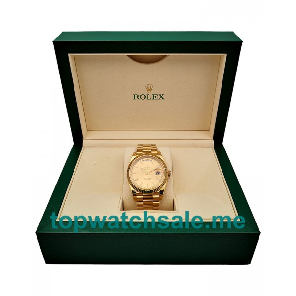 UK Champagne Dials Gold Rolex Day-Date 228238 Replica Watches