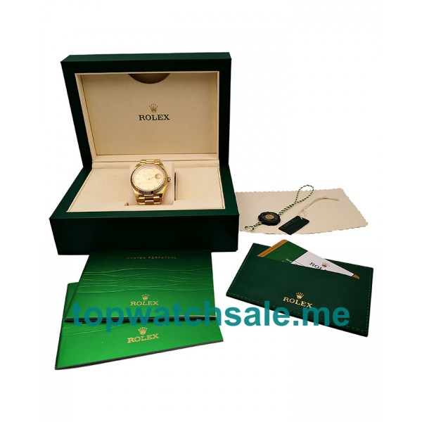 UK Champagne Dials Gold Rolex Day-Date 228238 Replica Watches