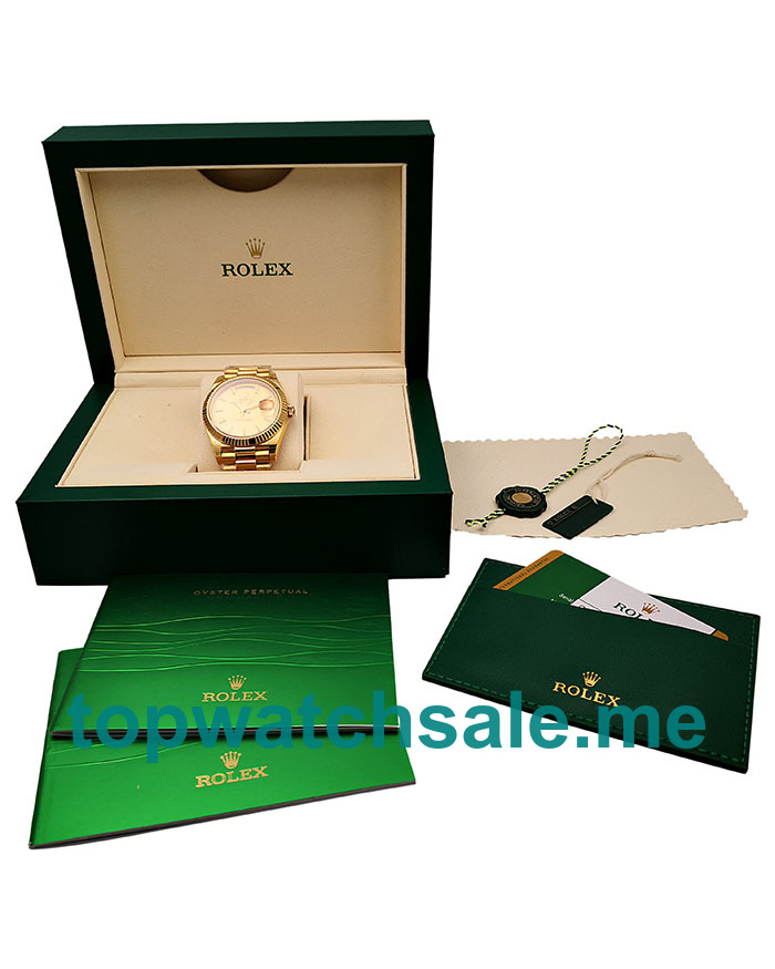 UK Champagne Dials Gold Rolex Day-Date 228238 Replica Watches