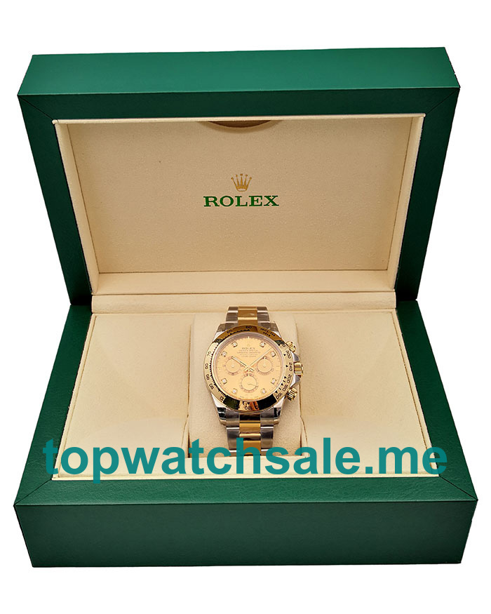 UK Champagne Dials Steel And Gold Rolex Daytona 116503 Replica Watches