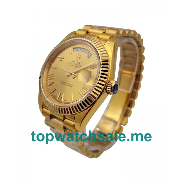 UK Champagne Dials Gold Rolex Day-Date 228238 Replica Watches