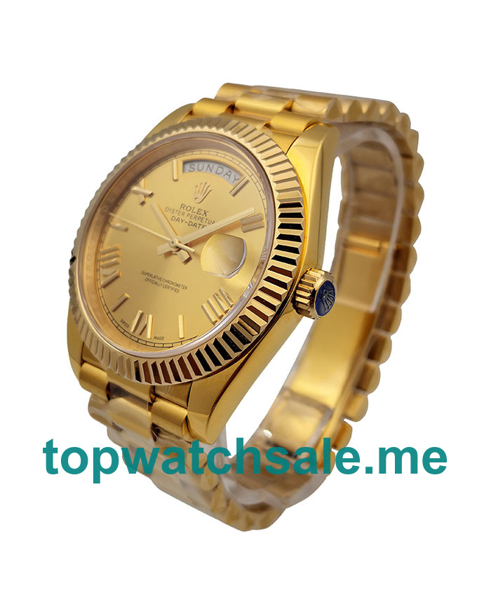 UK Champagne Dials Gold Rolex Day-Date 228238 Replica Watches