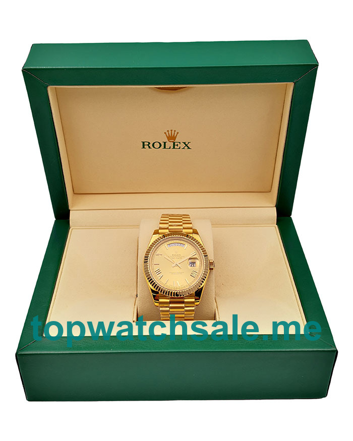 UK Champagne Dials Gold Rolex Day-Date 228238 Replica Watches