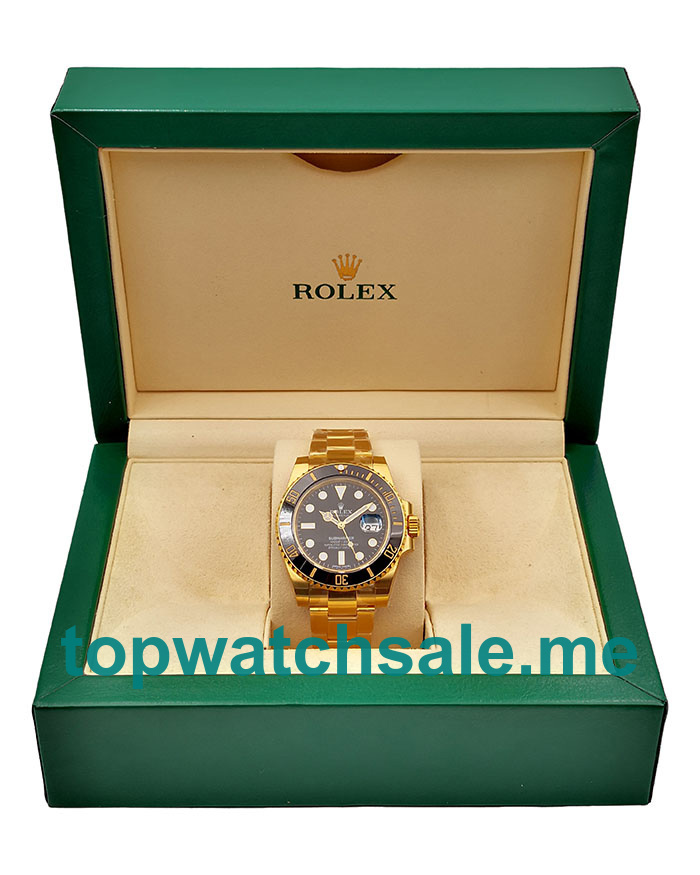 UK Black Dials Gold Rolex Submariner 116618 LN Replica Watches