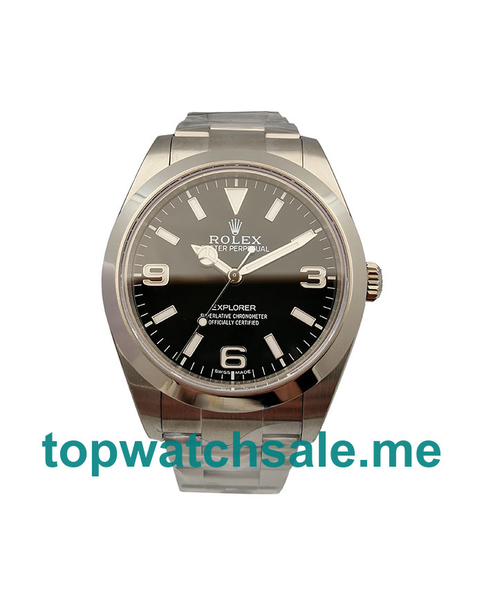 UK Black Dials Steel Rolex Explorer 214270 Replica Watches