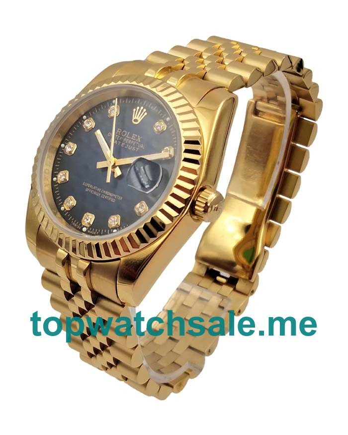 UK Blue Dials Gold Rolex Datejust 16238 Replica Watches