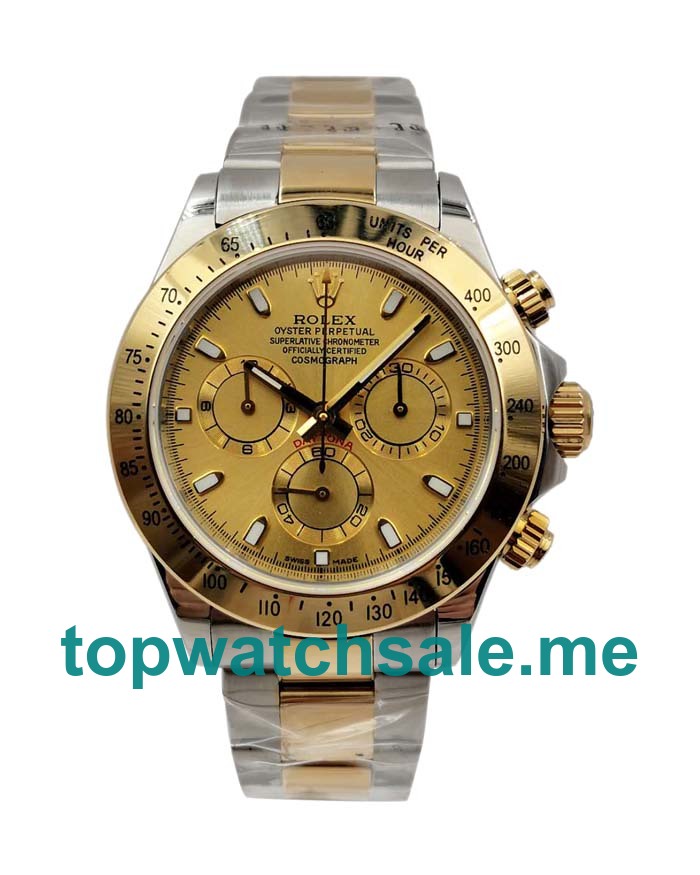 UK Champagne Dials Steel And Gold Rolex Daytona 116523 Replica Watches