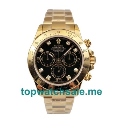 UK Black Dials Gold Rolex Daytona 116528 Replica Watches