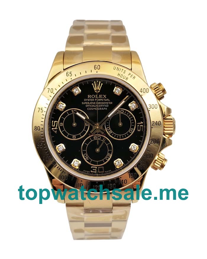 UK Black Dials Gold Rolex Daytona 116528 Replica Watches