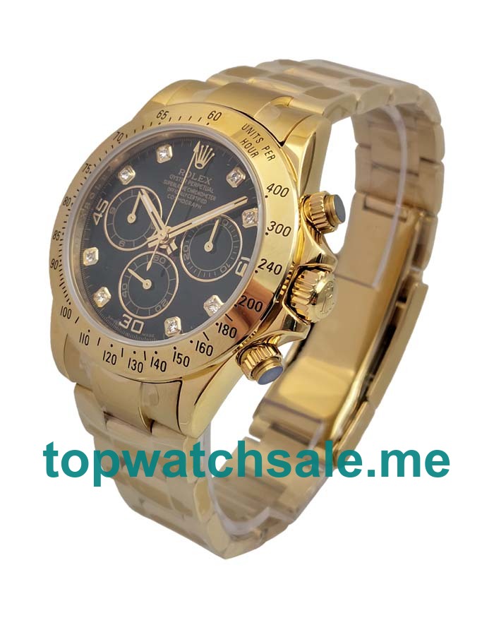 UK Black Dials Gold Rolex Daytona 116528 Replica Watches