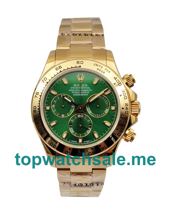 UK Green Dials Gold Rolex Daytona 116508 Replica Watches